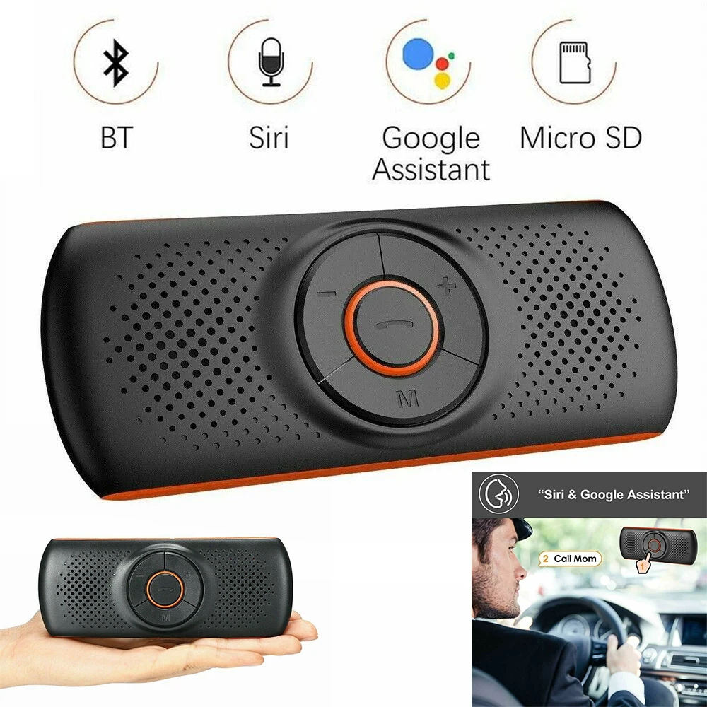 Kit de manos libres para coche, altavoz multipunto, visera solar, cargador de coche, compatible con Bluetooth