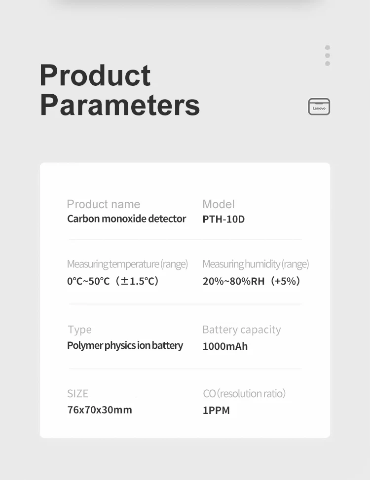 PTH-10E Mini Detector de monóxido de carbono CO CO2 Monitor portátil de calidad del aire pantalla LED HD carga USB para interiores y viajes