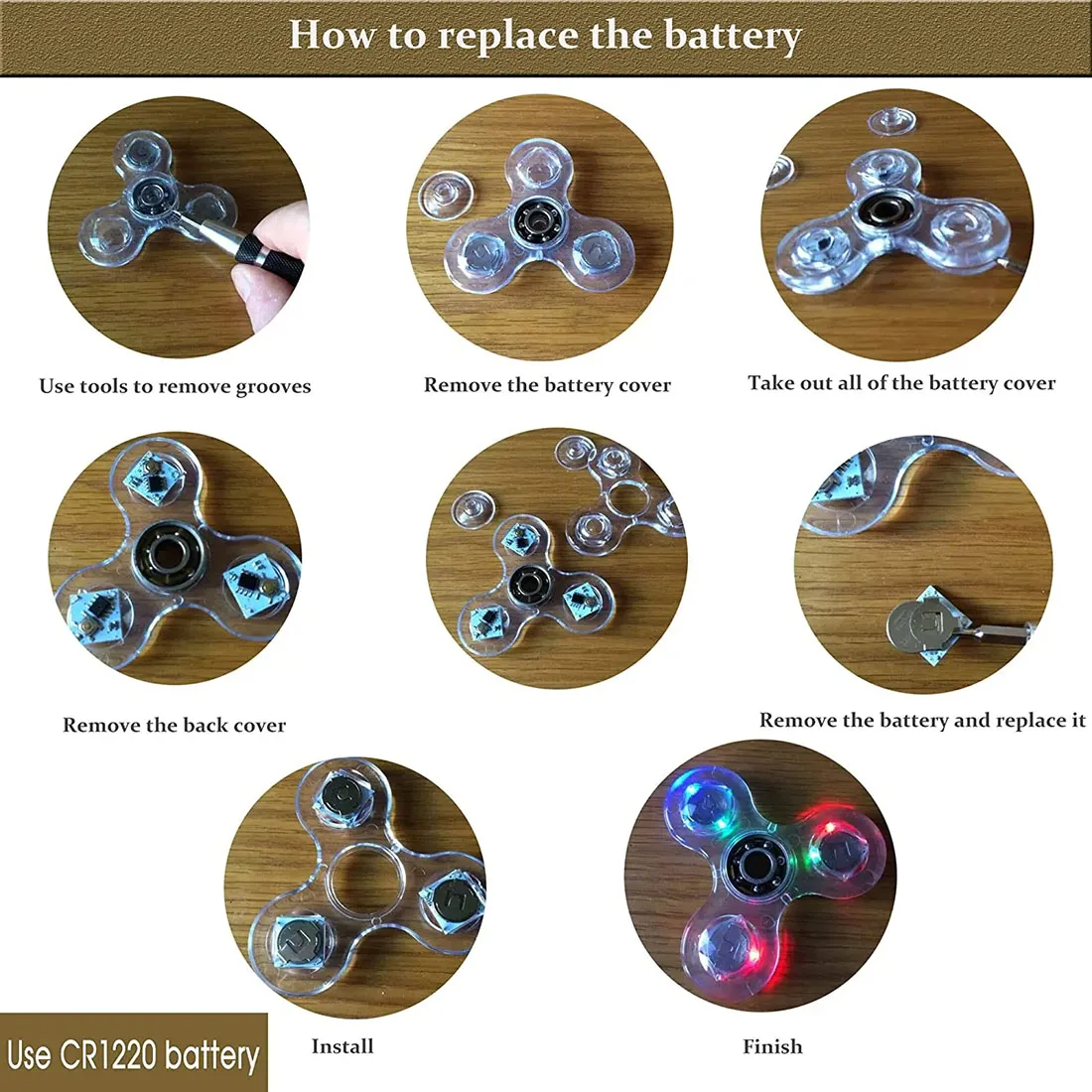 Spinner de cristal luminoso con luz LED para niños, giroscopio cinético que brilla en la oscuridad, EDC, juguetes para aliviar el estrés