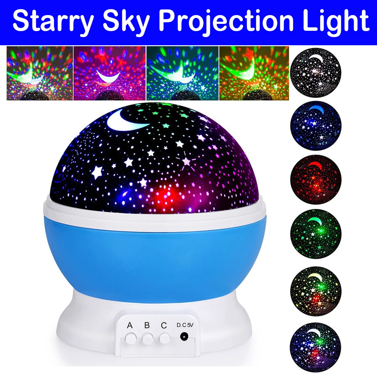 Proyector giratorio de cielo estrellado para niños, lámpara de mesita de noche LED, luces de noche de estrellas, luna de guardería, Galaxia, lámpara de regalos para niños