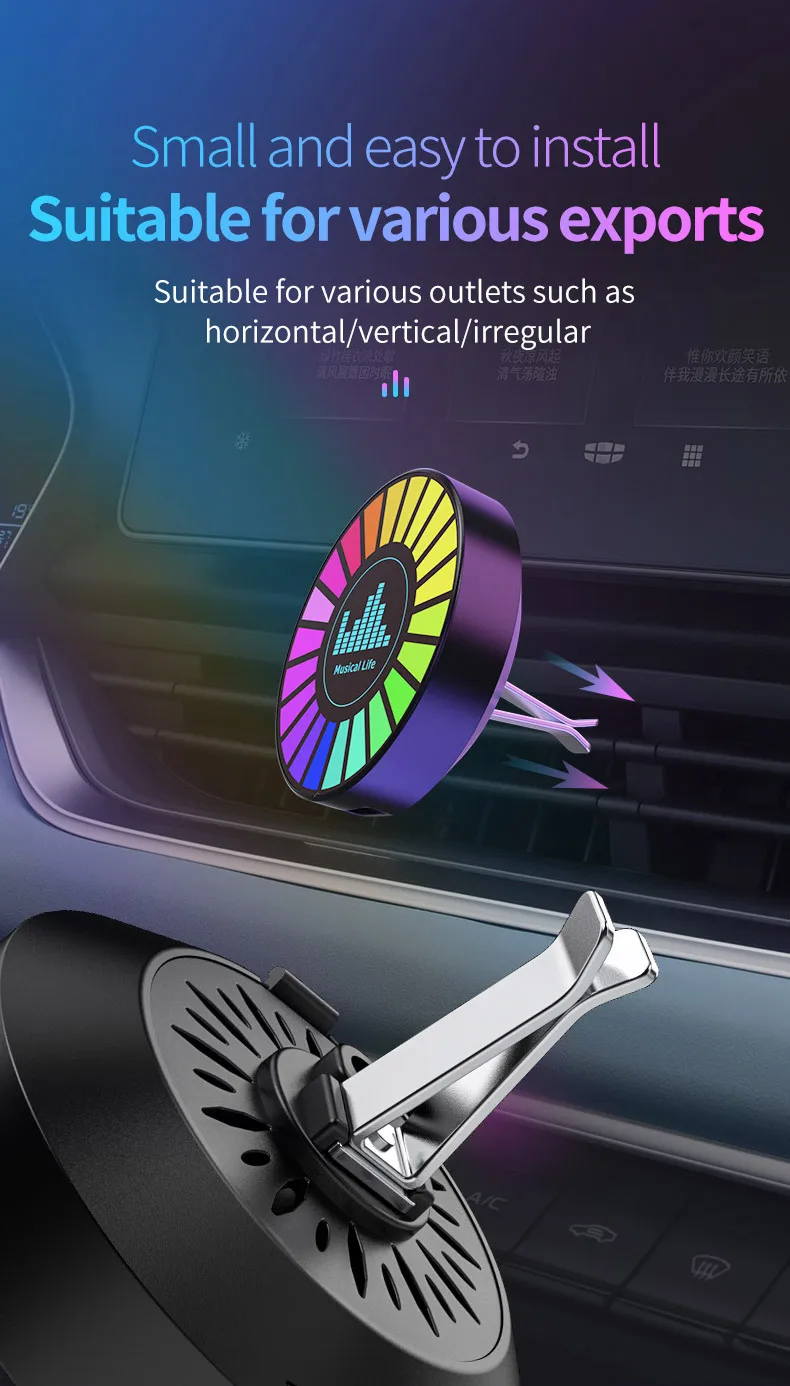 Lámpara Led con Control de sonido y música para coche, tira de luz RGB ajustable para automóvil, fiesta familiar