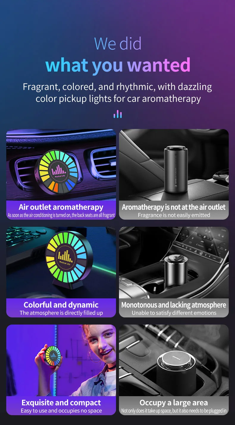 Lámpara Led con Control de sonido y música para coche, tira de luz RGB ajustable para automóvil, fiesta familiar