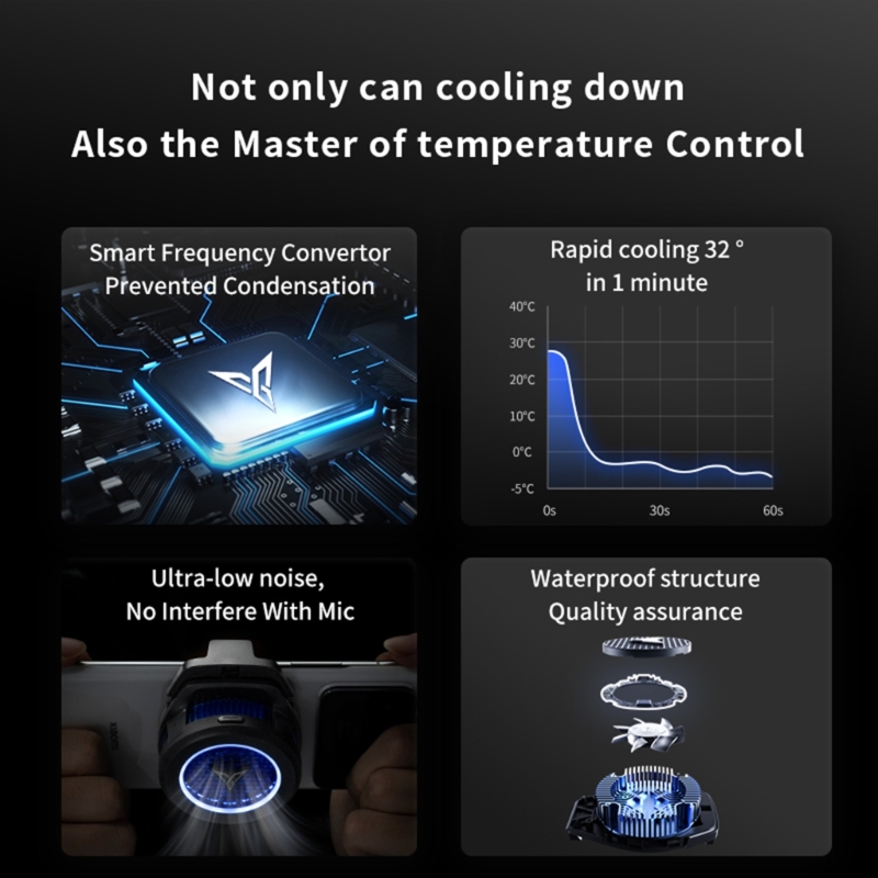 Flydigi-ventilador de refrigeración para teléfono móvil B6, radiador de alta potencia, Semiconductor, disipador de calor, anillo de luz, Clip trasero, nuevo, envío directo