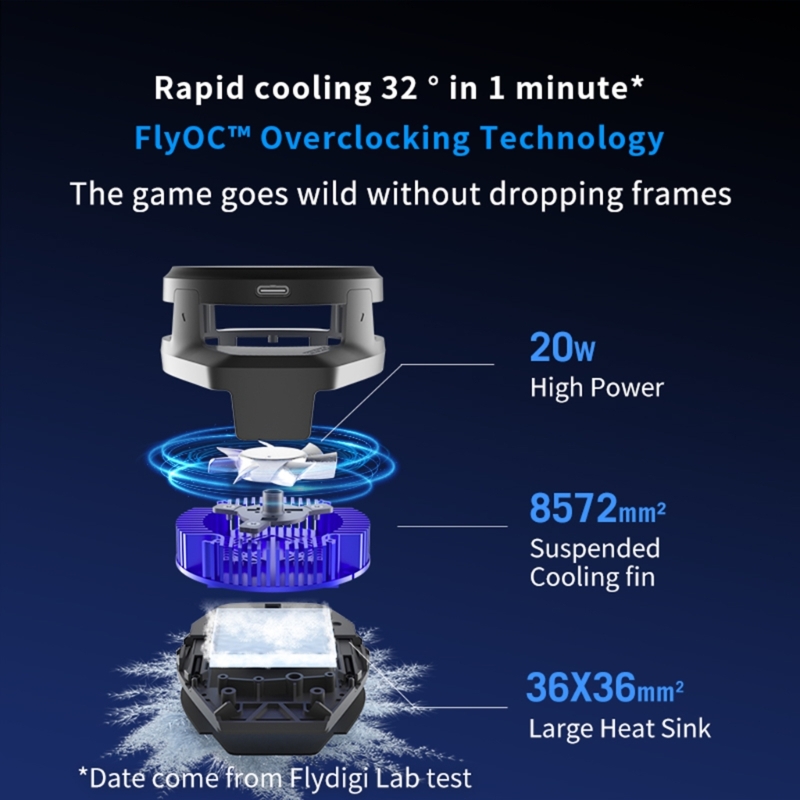 Flydigi-ventilador de refrigeración para teléfono móvil B6, radiador de alta potencia, Semiconductor, disipador de calor, anillo de luz, Clip trasero, nuevo, envío directo