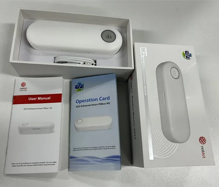 Reddot Winner Monitor de salud cardíaca remoto, electrocardiograma, ECG, pastillero inteligente, dispensador de medicamentos con Bluetooth